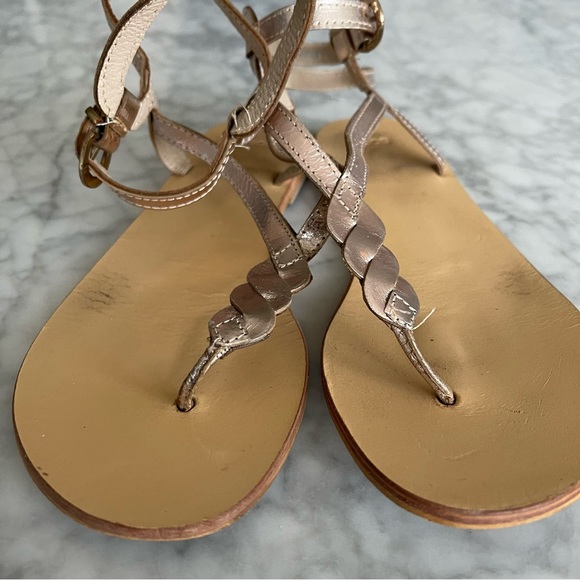 Flat ASOS sandals with gold straps and braid detail - Picture 3 of 6